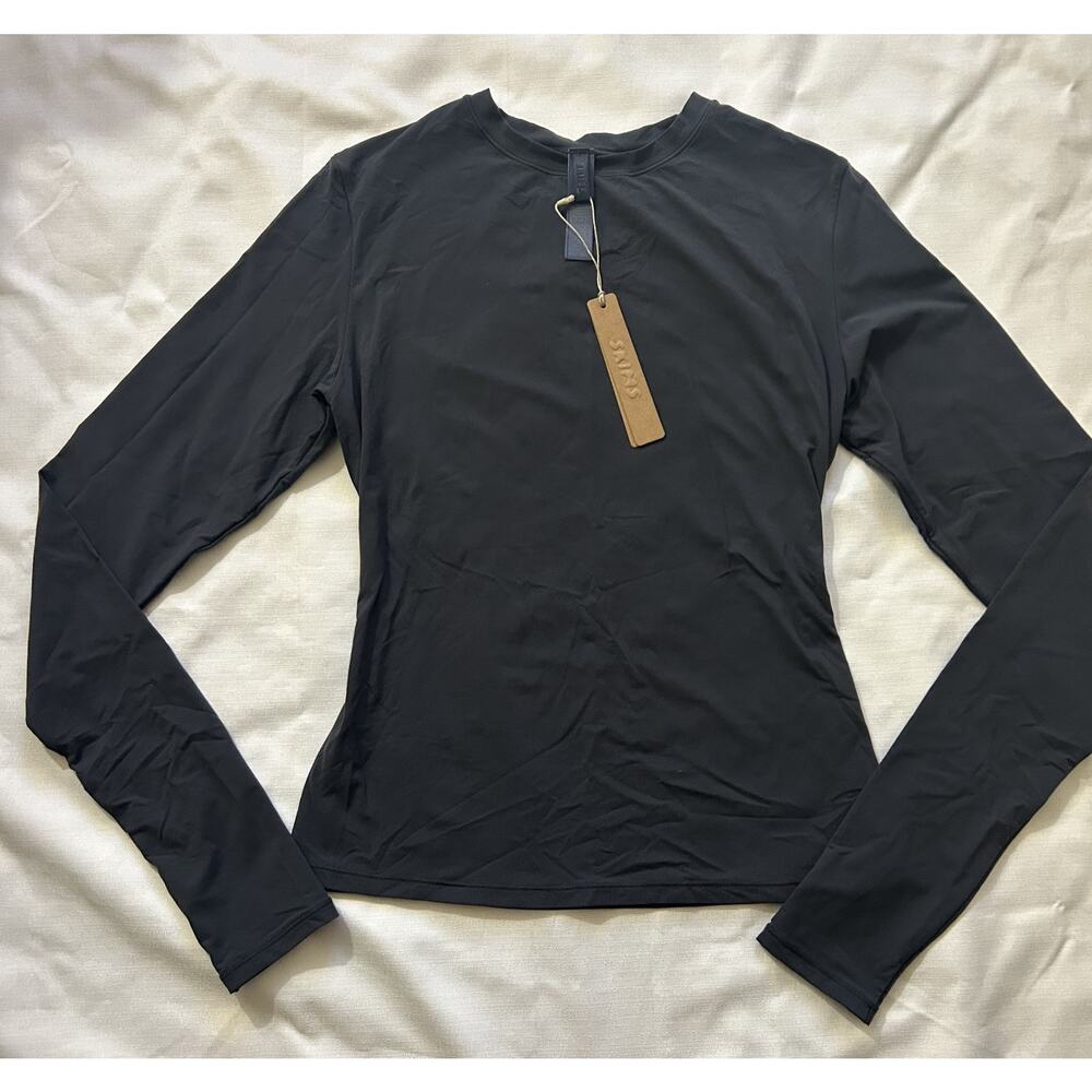 Skims NWT Fits Everybody Long Sleeve T-Shirt Graphite Size Small - Picture 6 of 8